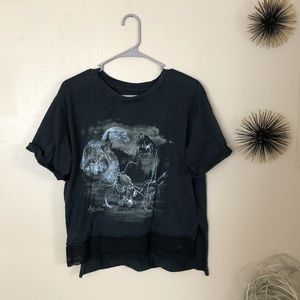 Affliction vintage style crop tee